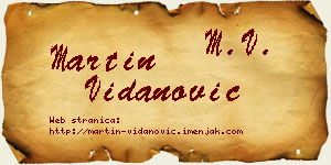 Martin Vidanović vizit kartica